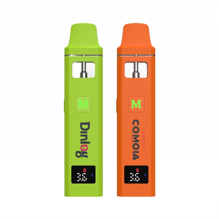 Kaikki yhdessä 2 ml paksua öljyä CBD kertakäyttöisten vape-käsineiden tukkukauppa, 2 grammaa digitaalisella näytöllä LED-tyypin C latausportti